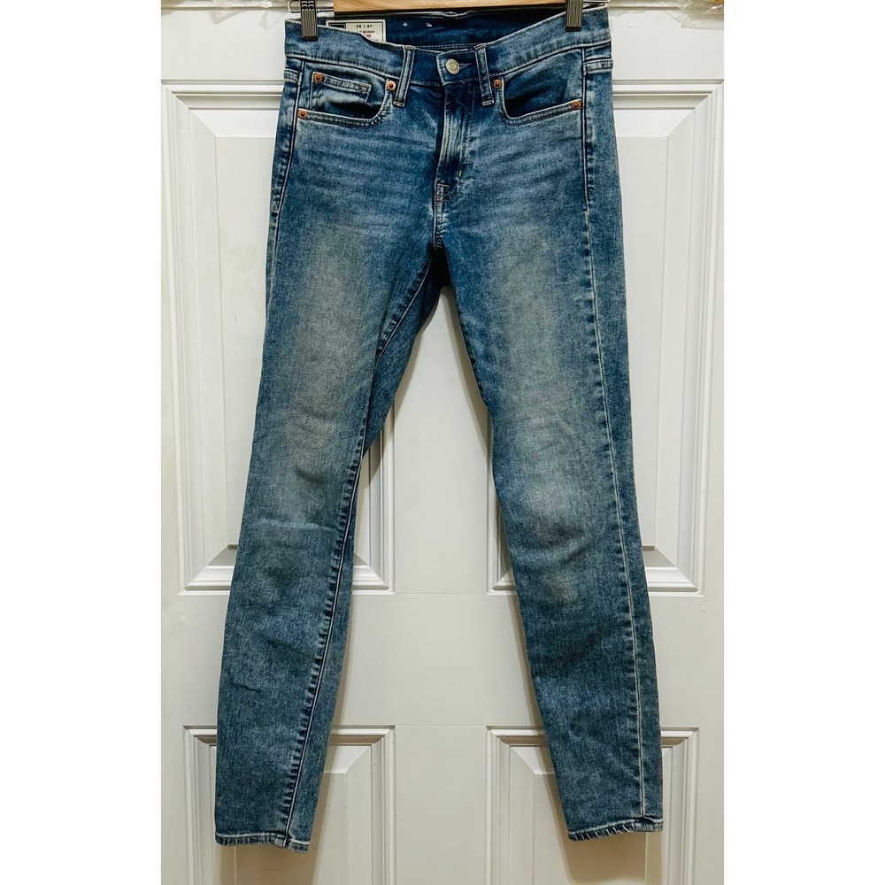 GAP Denim True Skinny Mid‎ Rise Blue Wash Jeans Womens Size 25